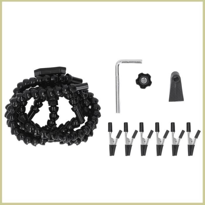 Support 'troisième Main' à Souder - 6 Bras Flexibles Avec Pinces Crocodile, Base En Alliage D'aluminium - Pour électronique, Bricolage