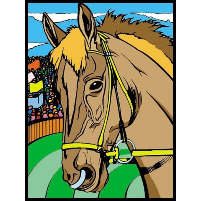 coloriage cheval 12 feutres inclus 21 x 29 7 cm a colorier colorvelvet cdiscount beaux arts et loisirs creatifs cochon porte-bonheur avec shamrock