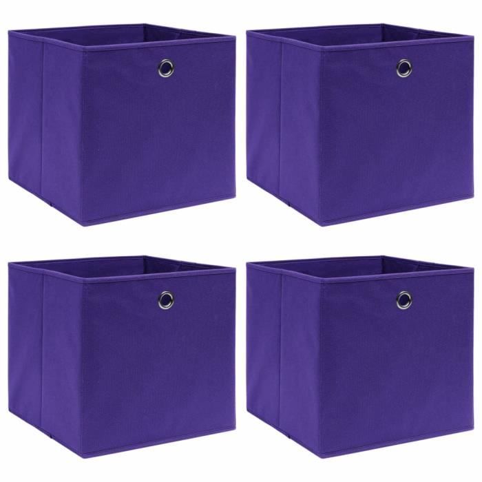 Boîtes de rangement - EBTOOLS - Violet - 32x32x32 cm - Tissu intissé - Lot de 4 pcs
