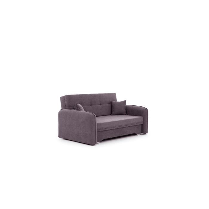 fauteuil convertible en lit 1 place en tissu avec coffre de rangement canapé - lit 155x105x75 sofa liliane (violet - poco 41)