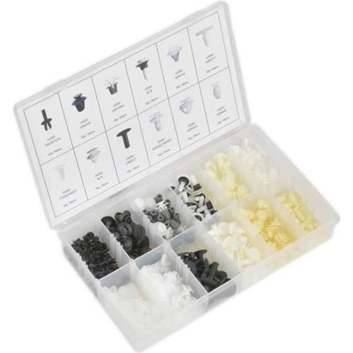 Coffret Assortiment de 345 Clips de Fixation Auto PSA PEUGEOT CITROEN