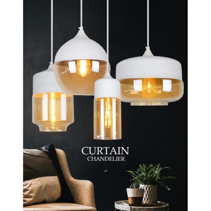 Mogod Lot de 4 Moderne Lampe Suspension Pendentif Lumière Plafonnier Lustre Maison Intérieur Décoration E27