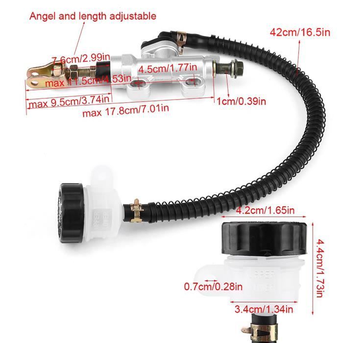 Pompe De Maître-cylindre De Frein Arrière Universelle Avec Reservoir Pour Moto Dirt Bike Vtt 94983669