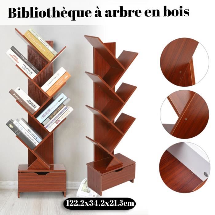 Étagère à Livres WOLTU, Étagère d'Escalier avec 10 Cubes, Étagère de