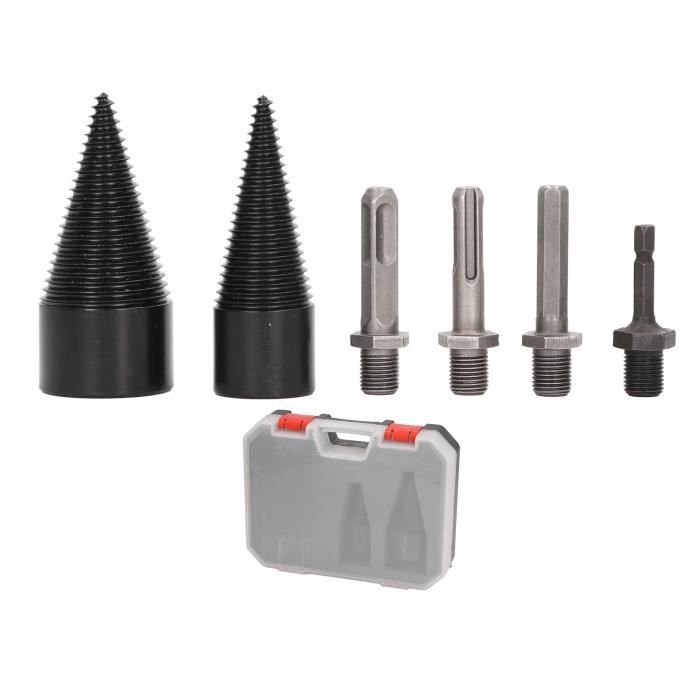 Foret Fendeur à Bois 4 Pièces - Cône Acier Carbone 50mm - Pour Perceuse électrique
