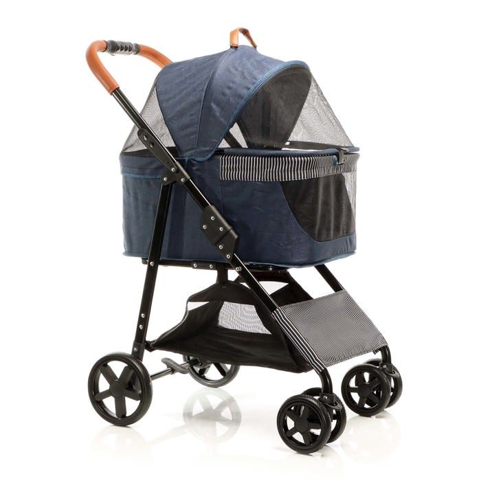 Meilleurs prix pour Fudajo Poussette pliable pour chiens 2en1 Buggy bleu pour petits animaux Sac de transport amovible