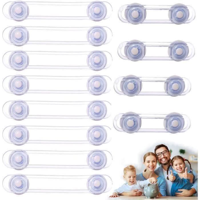 Serrures Sécurité Bébé Yosemy 8 Pièces - Verrous Pour Tiroirs, Placards, Frigo - Transparent