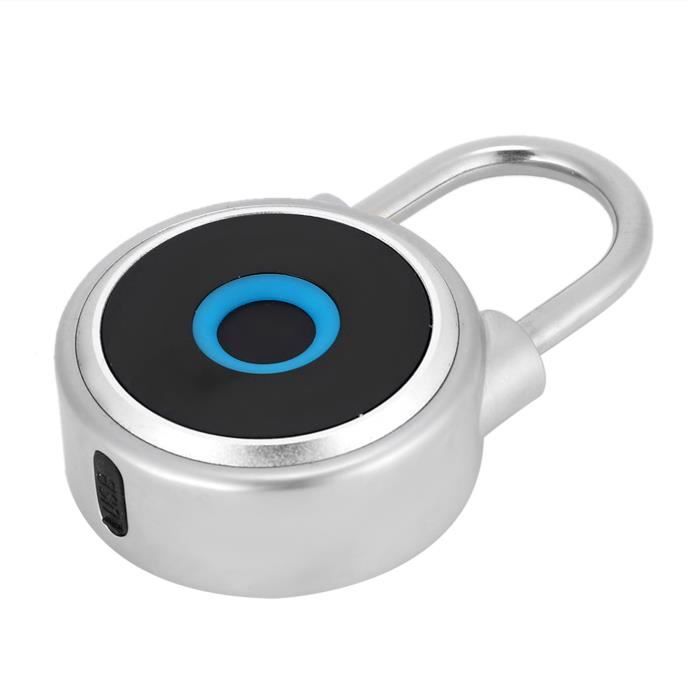 Cadenas à Empreinte Digitale USB - Verrou Sécurisé Étanche Pour Casier, Gym, Bagages - Argenté