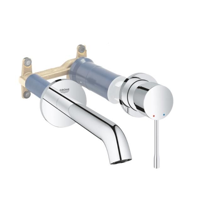 Grohe Façade Mitigeur mural lavabo Essence - Taille M - Chromé+corps encastré