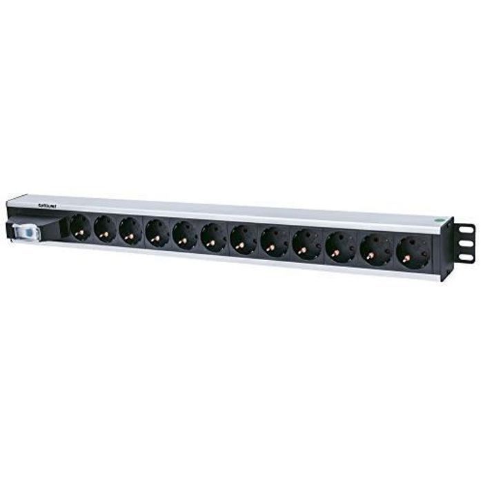 Barre multiprise - INTELLINET - I-CASE STRIP-12SH - 12 Prises - Aluminium - Noir