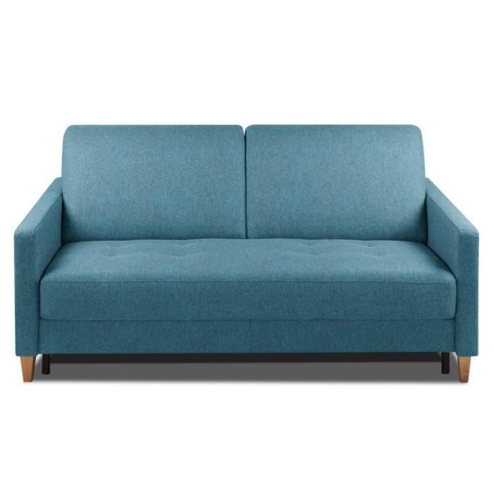 Canapé droit Bleu Velours Confort