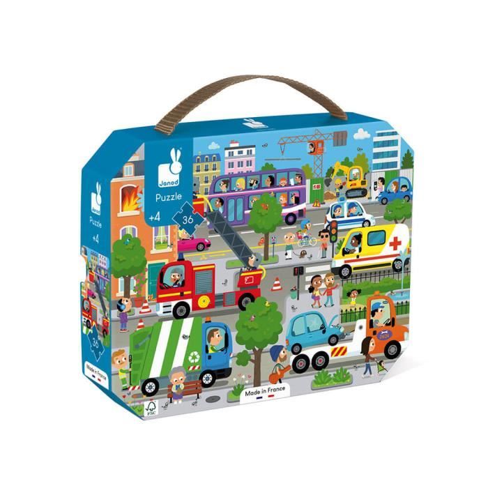 Puzzle Ville 36 pièces - Janod - Thème de la ville - Pour enfant de 4 ans et plus