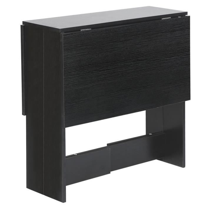 Table à Manger Pliante KEDIA - Noir - Design Contemporain - Bois Massif - 102.5*76*73cm