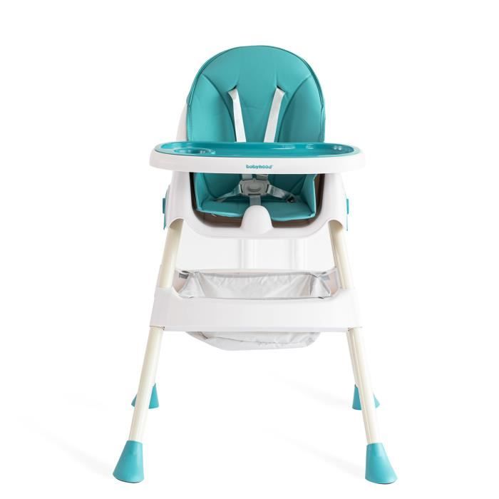 Chaise haute pour bébé, chaise pour repas bébé, évolutive pliable et ajustable, chaise de salle à manger pour enfants- Vert