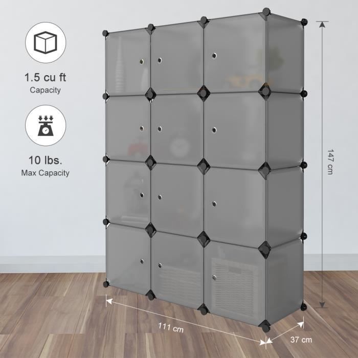 Langria 12 Cubes Armoire A Vetement Penderie En Plastique Avec