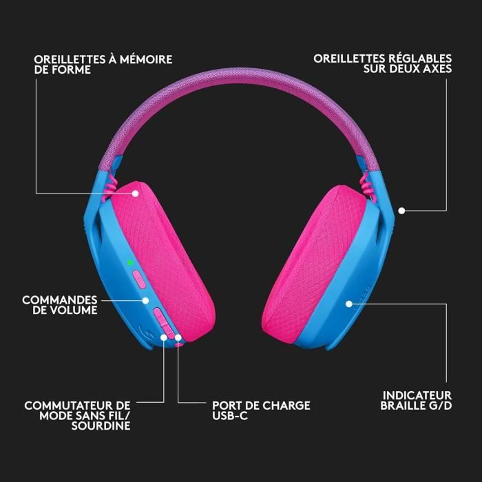 Casque Gaming - LOGITECH G - G435 - LIGHTSPEED & Bluetooth - 18h Autonomie - Bleu Reconditionné - Logitech reconditionné disponible sur Cdiscount Seconde Vie