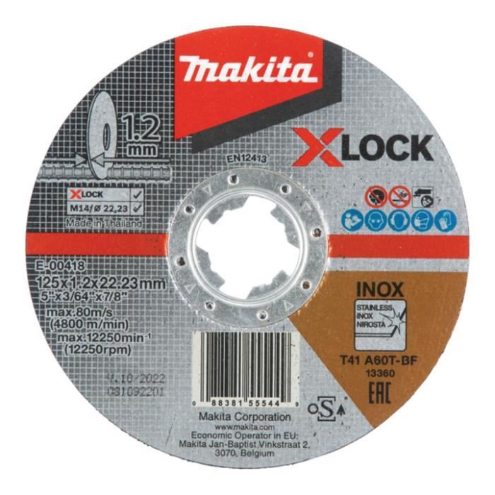 Makita Disques abrasifs à tronçonner INOX 125x1 2x22 23 mm E 00418 - vue 2