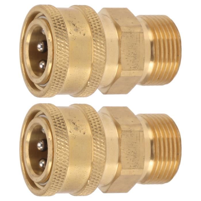 Ensemble D'adaptateurs Pour Nettoyeur Haute Pression, Kit De Deconnexion Rapide En Acier Inoxydable Raccord Pivotant M22 Vers 3 8 3 4 Vers Deconne 96565915