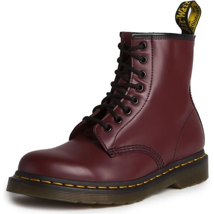 Botte Femme Dr Martens CHERRY RED SMOOTH - 1460-11822600 - Cuir - Talon Large - Rouge