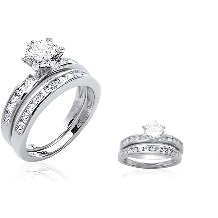 Bague solitaire deals double anneau
