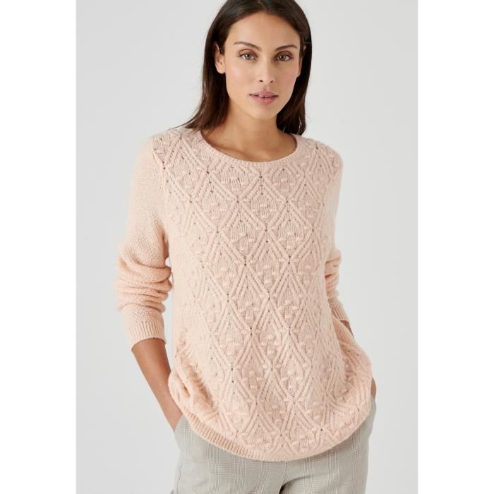 Pull - Damart - Pull col rond chaud - Rose Poudré