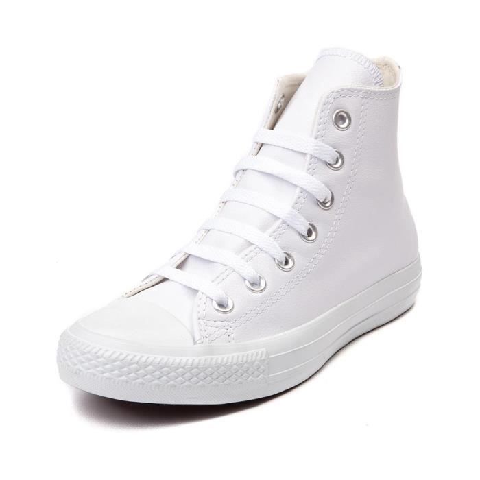 converse blanche en cuir cdiscount