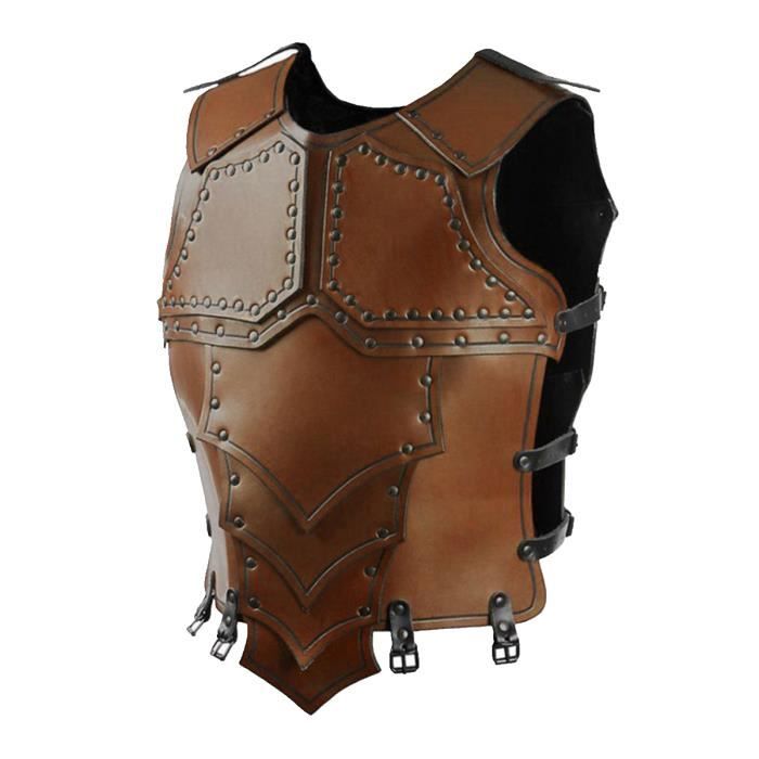 Pauldron En Cuir PU - Armure D'Épaule Viking Réglable Pour Cosplay, Déguisement Médiéval Et Halloween (Taille Unique)