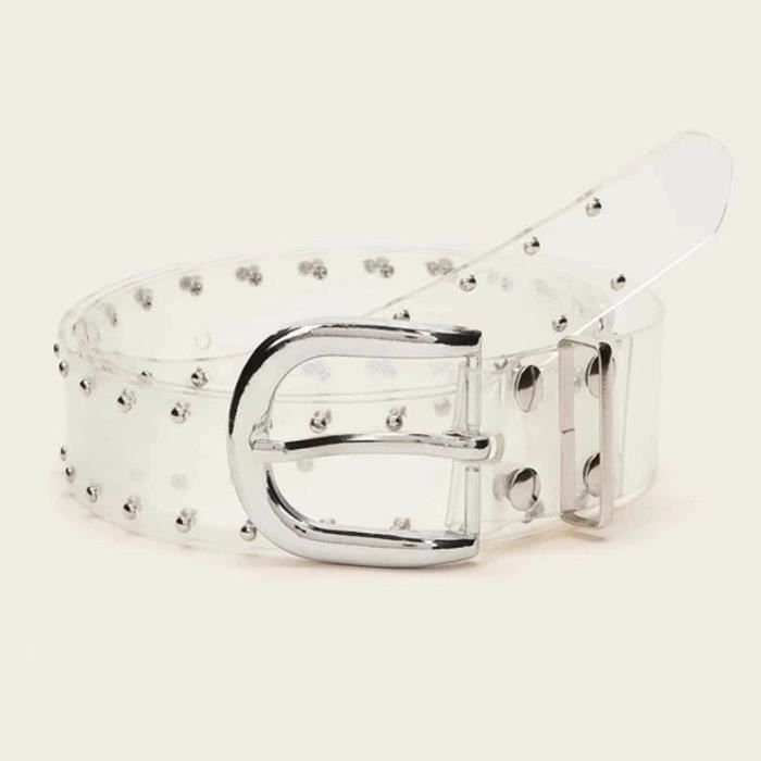 CEINTURE Ceinture large transparente en plastique PVC boucle en alliage pour femmes boucle en diamant a la mode 4 E8324640 Blanc Cdiscount Pret a Porter