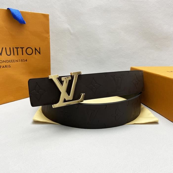 LOUIIS VUITTONX LV Belt or BUCKLE largeur 38mm Ceinture noir