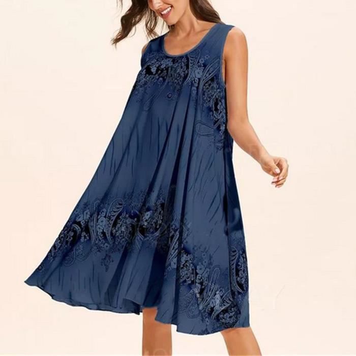 Robe Décontractée Grande Taille Pour Femme - Manches Longues - Tissu Polyester Léger - Coupe Ample