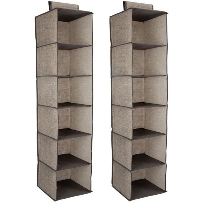 Navaris Etagere Suspendue En Tissu Lot 2x Penderie Souple