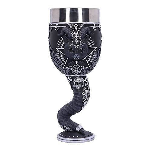 Calice Decorativo Tema Lupo Nero - In Resina Con Inserti Acciaio, 23cm - Foto 12