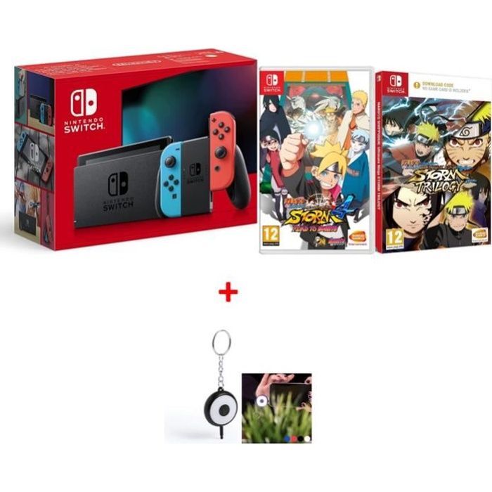 Console Nintendo Switch Néon + 2 JEUX Naruto + Flash LED Offert