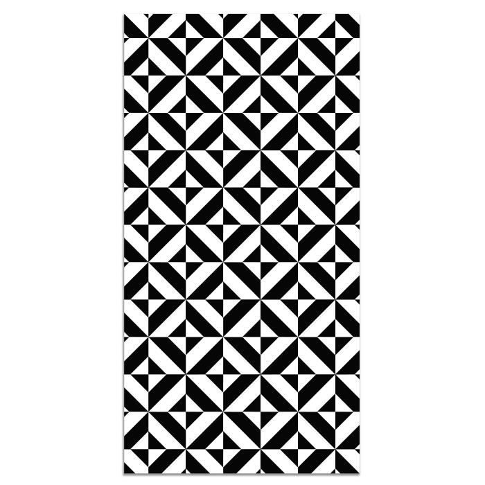 panorama tapis du sol vinyle geometrie noir 80x250cm tapis de cuisine en pvc linoleum vinyle antiderapant lavable et ignifuge cdiscount maison