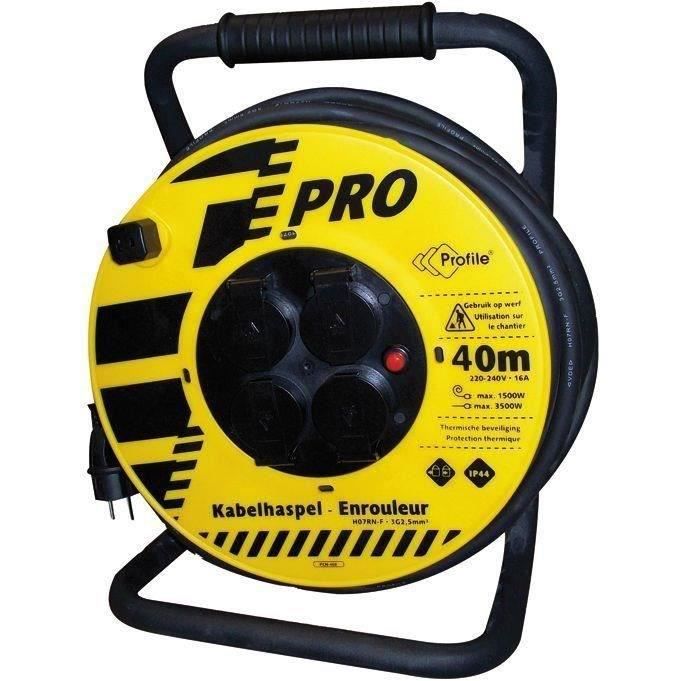 Enrouleur de chantier - 40 m - 16 A - 240 V - 1 500 W à 3 500 W