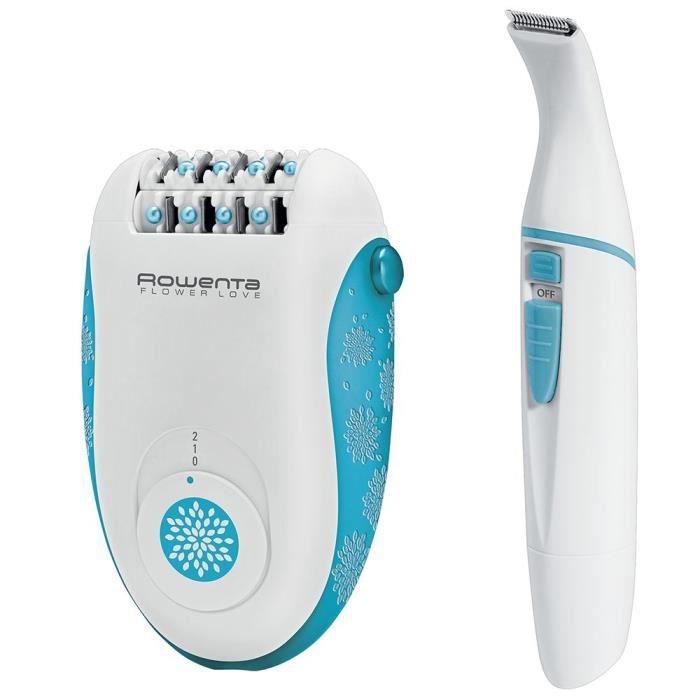 Rowenta EP2851F0 Epilateur electrique Flower Love Blanc/Bleu