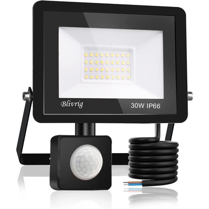 4 Spots LED Extérieur Blivrig 30W – Blanc Froid 6500K, 3000LM, Lot De 4