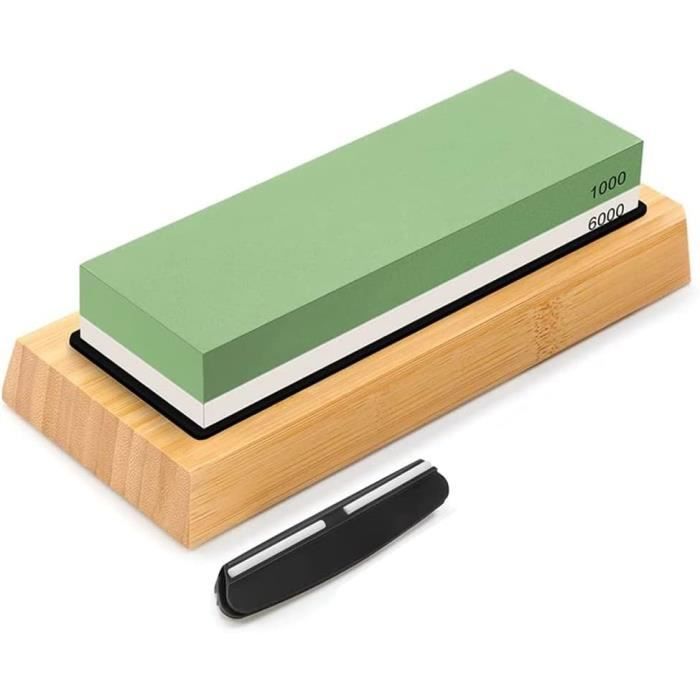 Petite Pierre à Aiguiser Les Couteaux 2 En 1, Pierre à Aiguiser 800 #/3000 #, Pour Polissage Grossier/fin, Carbure De Bore + Pierre Rouge, 1 Pièce