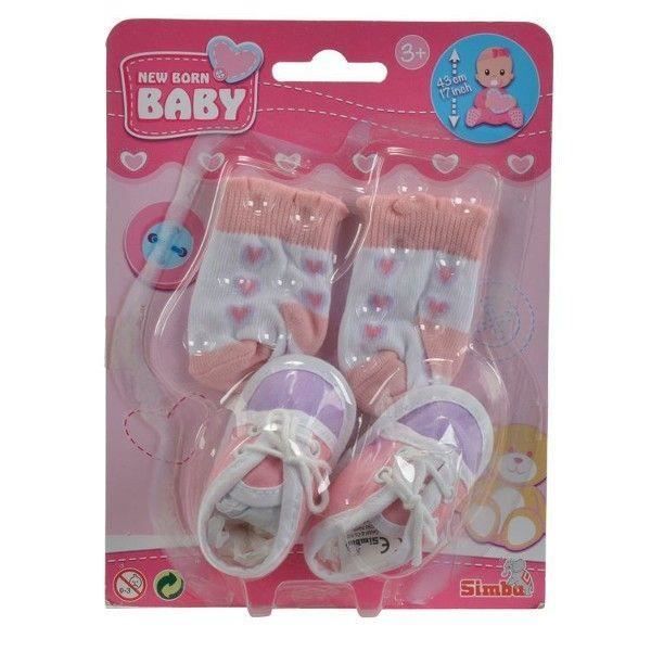 SIMBA TOYS 105560844 PAIRE DE CHAUSSURES ET CHAUSSETTES NEW BORN BABY - ASSORTIMENT