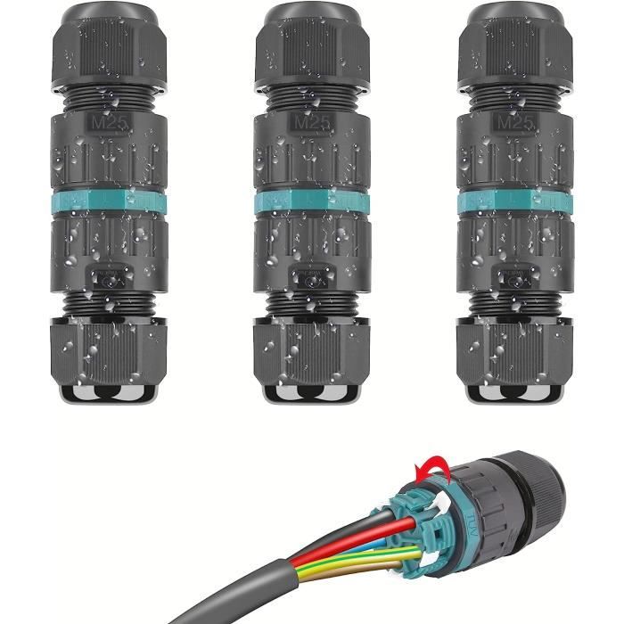 Connecteur Électrique Étanches IP68 - Raccord de Cable 5 Fils