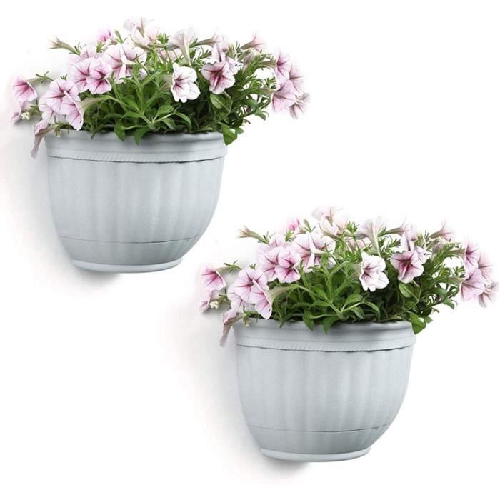 T4U Lot De 2 Pots Muraux Suspendus 26,5 Cm – Rouge Clair, Avec Réservoir D'Eau Auto-Arrosage, Idéal Pour Herbes, Fleurs & Décoration Intérieur Extérieur