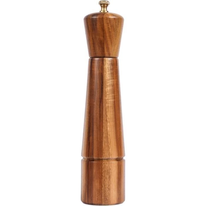 Moulin à Poivre Et Sel En Bois D'Acacia - Broyeur Céramique Réglable, 13 Cm De Haut