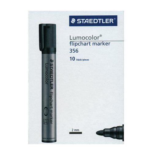 Marqueurs Staedtlert Lumocolor Flipchart - Pointe 2mm, 4 Couleurs (Rouge, Bleu, Vert, Noir), Étui Chevalet