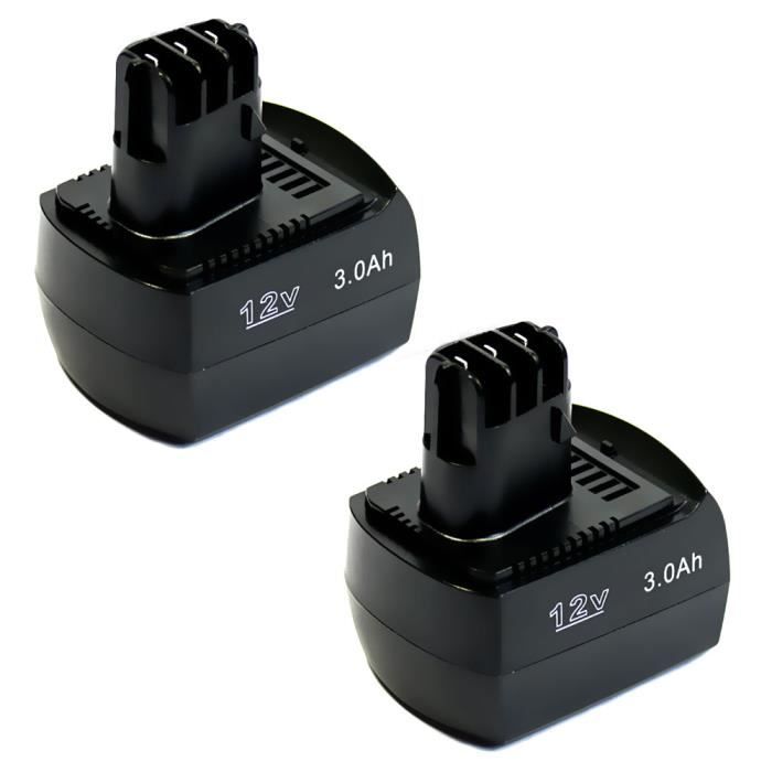 2x Batterie 12V 3Ah NiMH pour Metabo ULA 9.6 18 BZ 12 SP BS