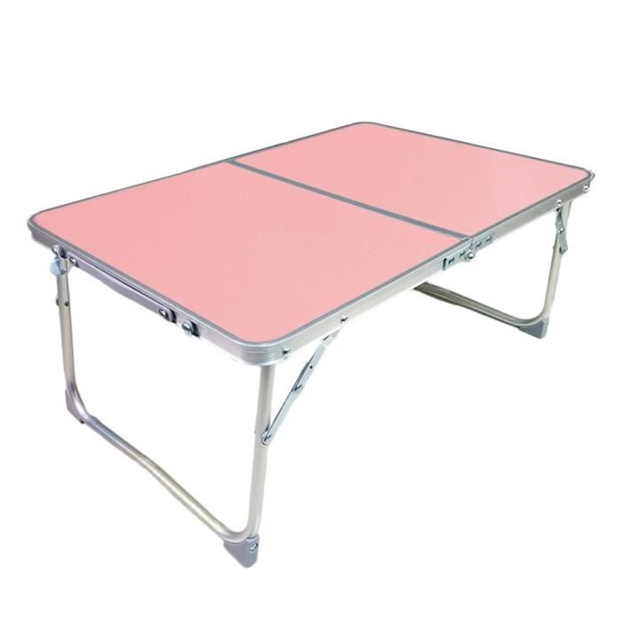 table de camping en aluminium pliant portable avec hauteur pattes réglable rouler la table de table de table pour pique-,rose