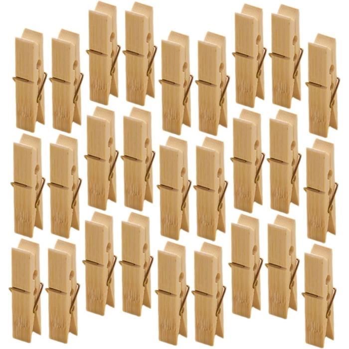 Lot de 2 cintres en bois avec pinces en métal blanc | Castorama
