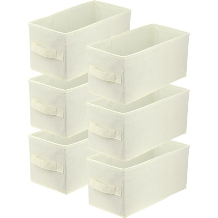 Boîte De Rangement En Tissu Pliable - Organisateur Tiroir Ou étagère 15x31x15 Cm (blanc)