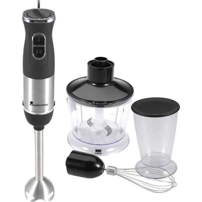 Mini Hachoir électrique Mixeur à Main Inox 1000 W Vitesse Variable Hachoir 600 Ml Fouet Fil Mixeur à Main Rétro 500 W Noir/argent Dayron 4