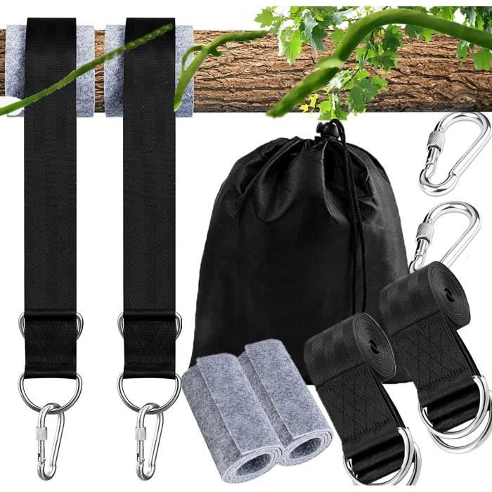 4 Sanglies Hamac/Suspension - Polyester, Charge 300 Kg, 2.5x25 Cm, Avec Anneaux D Et Mousquetons - 12