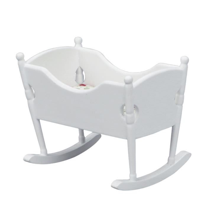 YAPP 1:12 Maison De Poupée Berceau En Bois Simulé Miniature Lit Bébé